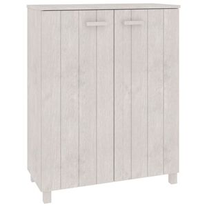 vidaXL Shoe Cabinet White Solid Pine Wood, MDF Medium Shoe Cabinet
