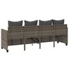 vidaXL Sun Lounger Grey Poly Rattan 78.7 x 21.7 x 27.4 in