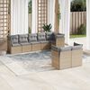 vidaXL Garden Sofa Set Beige Poly Rattan Large Modular Garden Sofa Set