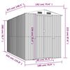 vidaXL Garden Shed Dark brown Galvanized Steel Large Storage