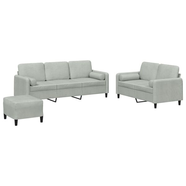 vidaXL Sofa Set Light Grey