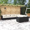 vidaXL Garden Lounge Set Black PE Rattan 27.6 x 27.6 x 23.8 in Modular