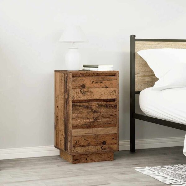 vidaXL Bedside Cabinet Old wood Engineered wood Medium Bedside Cabinet