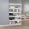 vidaXL Book Cabinet White Solid Pine wood 39.4x11.8x65.9 in