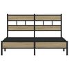 vidaXL Bed Frame Sonoma Oak Steel Full Bed Frame Rectangular Modern