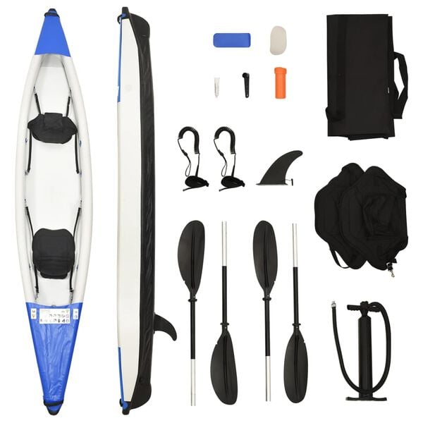 vidaXL Inflatable Kayak Blue 166.9x31.9x12.2" Polyester