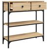 vidaXL Console Table Sonoma Oak Engineered wood, metal