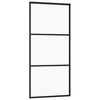 vidaXL Sliding Door with Hardware Set ESG Glass&Aluminium 35.4x80.7"(151009+145262)