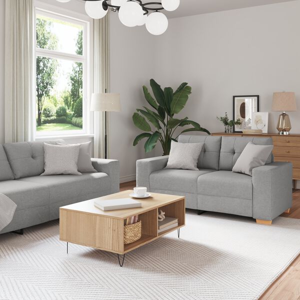 vidaXL Sofa Set Gray fabric