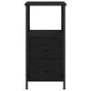 vidaXL Bedside Cabinet with Drawer Black Oak 13.39 x 13.98 x 27.56 in