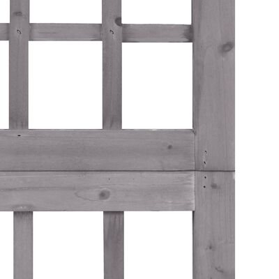 vidaXL 3-Panel Room Divider/Trellis Solid Fir Wood Gray 47.6"x70.9"