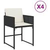 vidaXL Patio Chair Black and Cream White