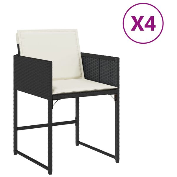 vidaXL Patio Chair Black and Cream White