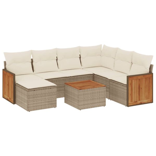 vidaXL Garden Sofa Set Beige, Cream White