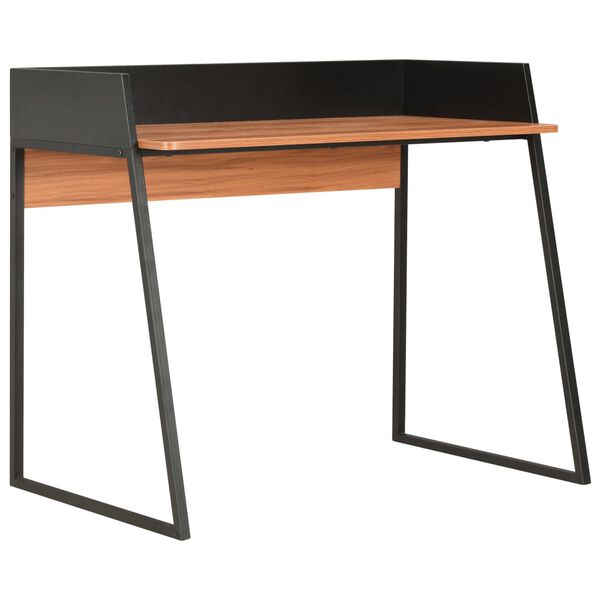 vidaXL Desk Black and Brown Engineered wood and powder-coated steel