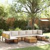 vidaXL Garden Sofa Set Cream white cushions with wooden frame