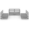 vidaXL Garden Lounge Set Gray Solid Pinewood 6-piece set Modular