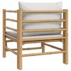 vidaXL Garden Sofa Light grey, Natural bamboo Bamboo, 100% Polyester