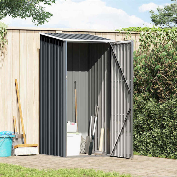 vidaXL Garden Shed Anthracite Galvanized Steel Medium