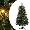 vidaXL Artificial Christmas Tree Green with flocked white snow PVC, plastic