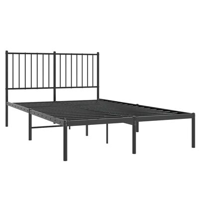Metal bed frame with headboard and slat support, no mattress.