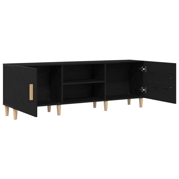 vidaXL TV Cabinet Black Oak 150 x 30 x 50 cm Engineered Wood