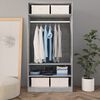 vidaXL Wardrobe Concrete Grey Engineered Wood Large Wardrobe