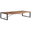 vidaXL Coffee Table Natural Wood, Black Solid Acacia Wood, Rubberwood, Steel