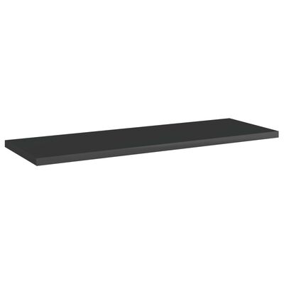 vidaXL Bookshelf Boards 4 pcs High Gloss Black 23.6"x7.9"x0.6" Engineered Wood