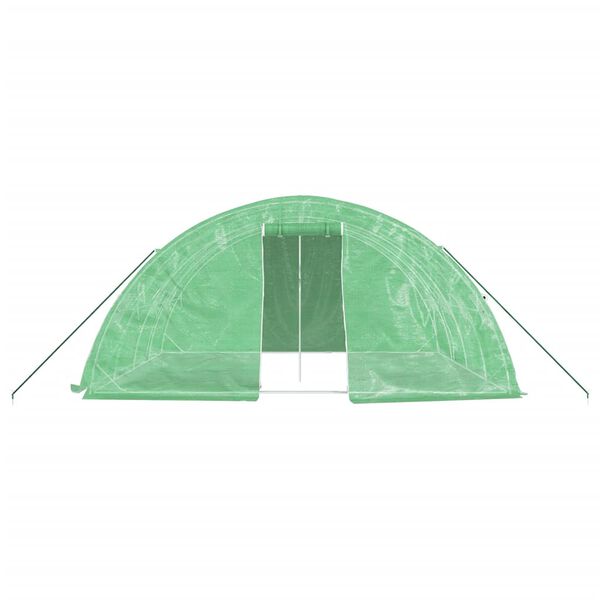 vidaXL Greenhouse Green PE (polyethylene), galvanized steel Large