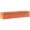 vidaXL Garden Planter Wax Brown Solid Pine Wood 59.1x12.2x12.2 in