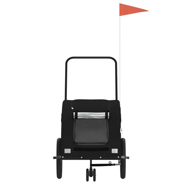 vidaXL Pet Bike Trailer Black Oxford fabric Compact Durable