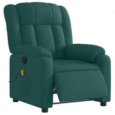 Teal green recliner chair with armrests and side pocket