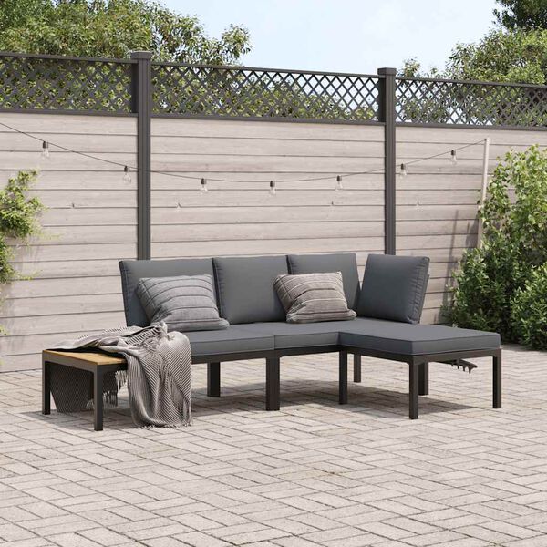 vidaXL Garden Sofa Set Black, Anthracite