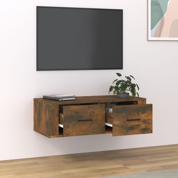 vidaXL TV Cabinet Smoked oak Engineered wood Medium TV Cabinets