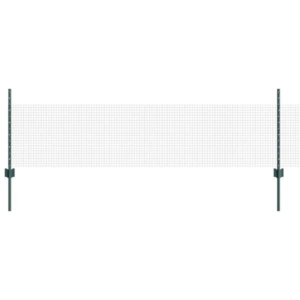 vidaXL Fence with Post Green 1.64 x 82.02 ft Steel