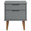 vidaXL Bedside Cabinet Grey Solid pine wood with UV varnish Standard