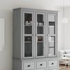 vidaXL Cabinet With Glass Doors Grey