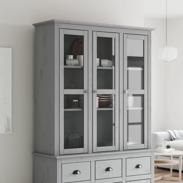 vidaXL Cabinet With Glass Doors Grey