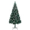 vidaXL Christmas Tree Green and white PVC, steel 82.7 in