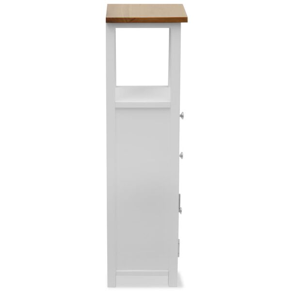 vidaXL Tall Chest of Drawers 10.2"x10.2"x37" Solid Oak Wood