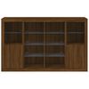 vidaXL Sideboard Set of 3 Brown Oak Engineered wood, Glass 64.2 in wide