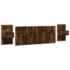 vidaXL Bed Headboard With Cabinet Smoked Oak Engineered wood