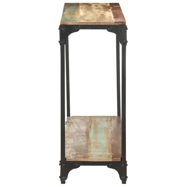 vidaXL Console Table Multicolored Solid Reclaimed Wood, Powder-Coated Steel
