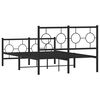 vidaXL Bed Frame Black Steel Double Bed Frame Rectangular Industrial