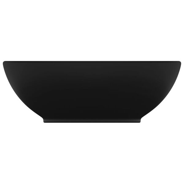 vidaXL Luxury Basin Oval-shaped Matt Black 15.7x13.0" Ceramic