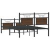 vidaXL Bed Frame Smoked Oak Engineered Wood and Steel Small Double
