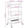 vidaXL Storage Trolley 3-Tier White 16.5x16.3x30.3" Steel