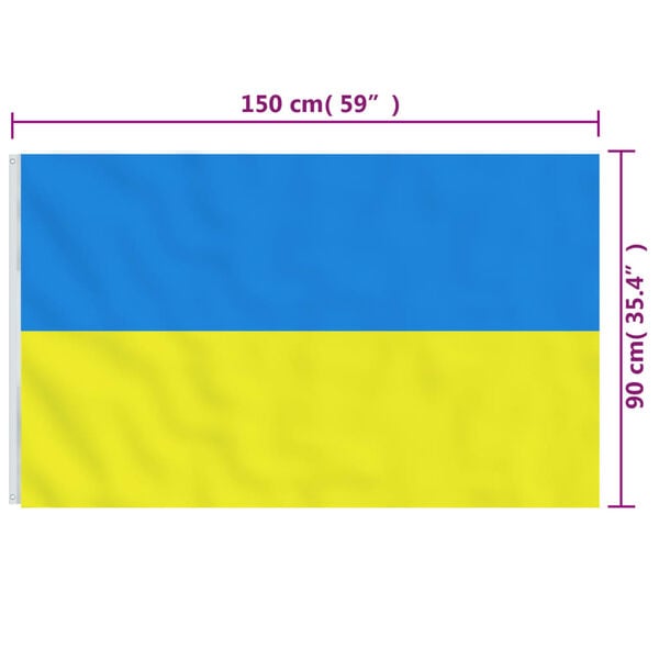 vidaXL Ukraine Flag Blue and Yellow 68D Polyester 35.4 x 59.1 in Tough