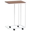 vidaXL Side Table White and Brown Engineered wood, iron Small Portable